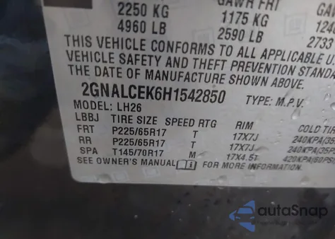 2017 Chevrolet Equinox Lt from USA, damaged, VIN 2GNALCEK6H1542850